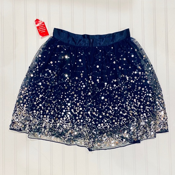 Crystal Doll Blue Layered Prom Sequin Skirt (NWT) - Picture 3 of 6